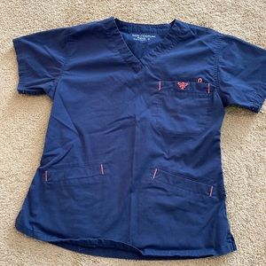 Navy/pink Med Couture scrub top